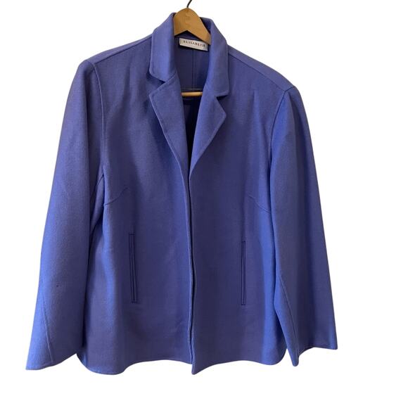 Elizabeth Wool & Angora Periwinkle Jacket - Size 18 - Picture 1 of 6